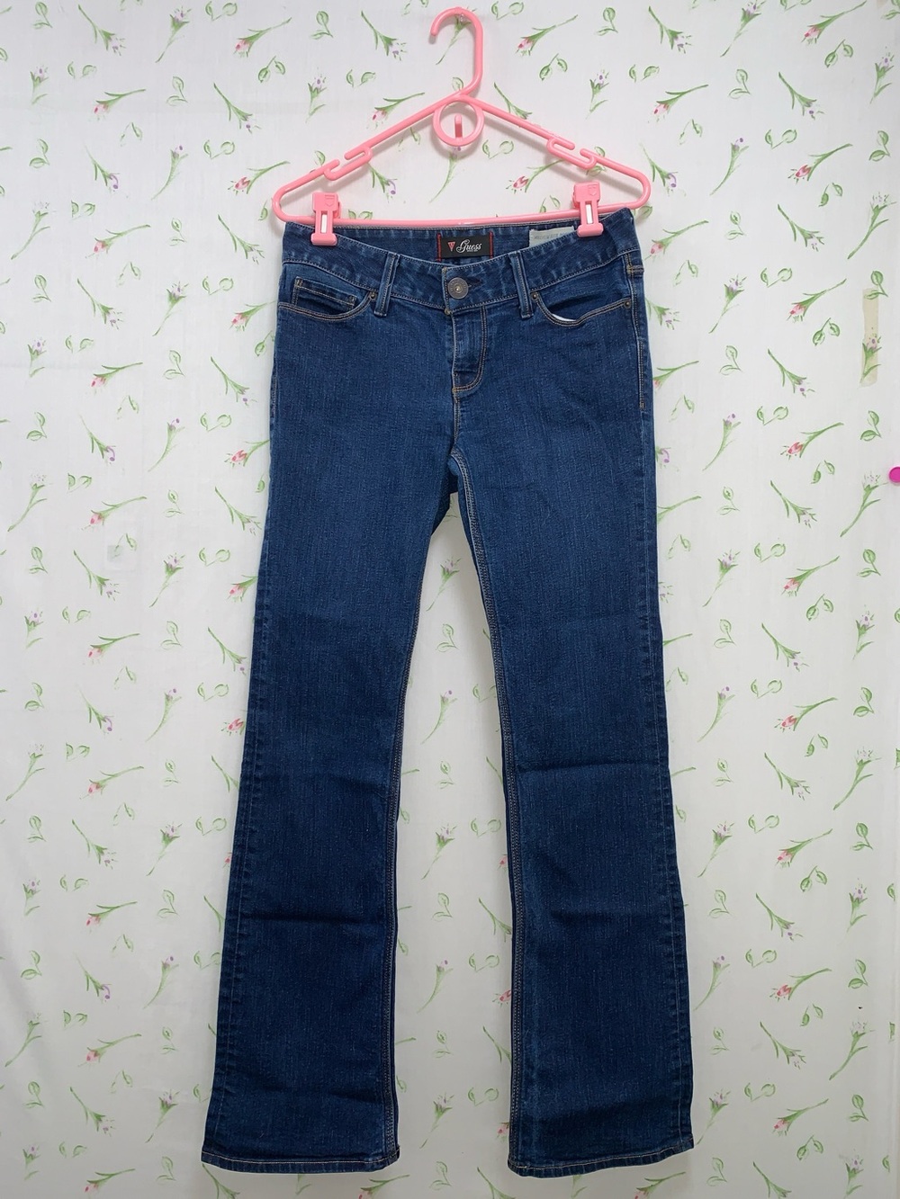 Guess Women's Dark Blue Mid Rise Bootcut Jeans